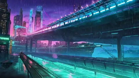 Cyberpunk Bridge lofi wallpaper cyberpunk bridge 0116328023