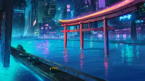 Cyberpunk Bridge lofi wallpaper cyberpunk bridge 0227170117