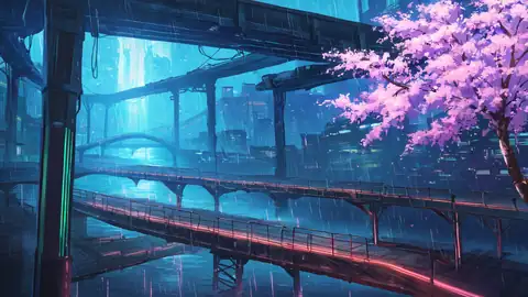Cyberpunk Bridge lofi wallpaper cyberpunk bridge 0576547347