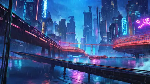 Cyberpunk Bridge lofi wallpaper cyberpunk bridge 1376529810