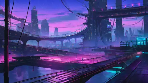 Cyberpunk Bridge lofi wallpaper cyberpunk bridge 1665391783