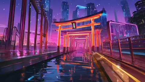 Cyberpunk Bridge lofi wallpaper cyberpunk bridge 1730019875