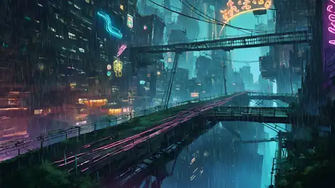 Cyberpunk Bridge lofi wallpaper cyberpunk bridge 1801019729