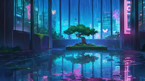 Cyberpunk Garden lofi wallpaper cyberpunk garden 0425889050