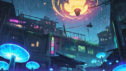 Cyberpunk Garden lofi wallpaper cyberpunk garden 0851205939
