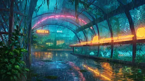 Cyberpunk Garden lofi wallpaper cyberpunk garden 0975458147
