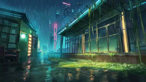 Cyberpunk Garden lofi wallpaper cyberpunk garden 1262396306