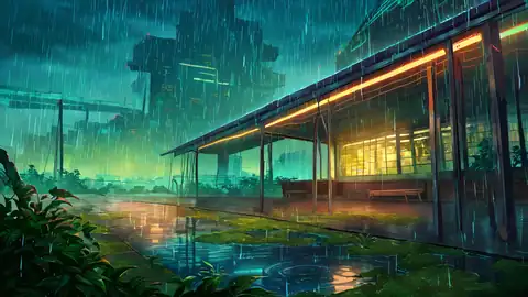 Cyberpunk Garden lofi wallpaper cyberpunk garden 1420278715