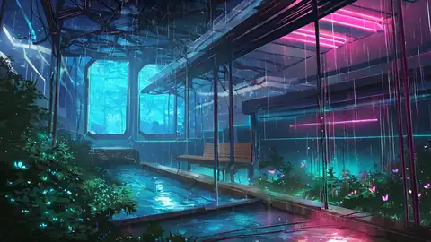 Cyberpunk Garden lofi wallpaper cyberpunk garden 1424877670