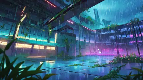 Cyberpunk Garden lofi wallpaper cyberpunk garden 1561981333
