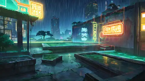 Cyberpunk Garden lofi wallpaper cyberpunk garden 1712820924