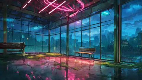 Cyberpunk Garden lofi wallpaper cyberpunk garden 1840931647