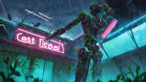 Cyberpunk Garden lofi wallpaper cyberpunk garden 1896888426
