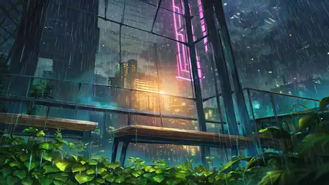 Cyberpunk Garden lofi wallpaper cyberpunk garden 2004713672