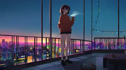 Cyberpunk Girl Balcony lofi wallpaper cyberpunk girl balcony 0316019259