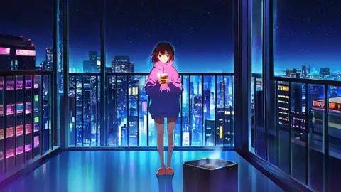 Cyberpunk Girl Balcony lofi wallpaper cyberpunk girl balcony 0363311150