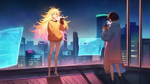 Cyberpunk Girl Balcony lofi wallpaper cyberpunk girl balcony 1870932907