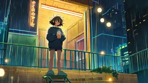 Cyberpunk Girl Balcony lofi wallpaper cyberpunk girl balcony 2033613587