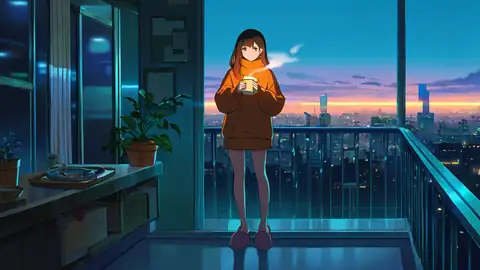 Cyberpunk Girl Balcony lofi wallpaper cyberpunk girl balcony 2110758760