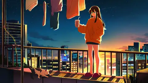 Cyberpunk Girl Balcony lofi wallpaper cyberpunk girl balcony 2125266137