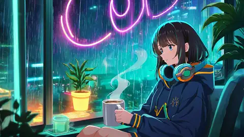 Cyberpunk Girl Neon Cafe lofi wallpaper cyberpunk girl neon cafe 0465722304