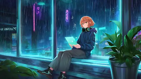 Cyberpunk Girl Neon Cafe lofi wallpaper cyberpunk girl neon cafe 1597341927