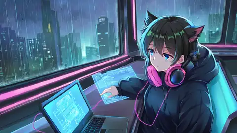 Cyberpunk Girl Neon Cafe lofi wallpaper cyberpunk girl neon cafe 1716286635