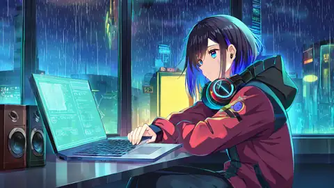 Cyberpunk Girl Neon Cafe lofi wallpaper cyberpunk girl neon cafe 1783975069