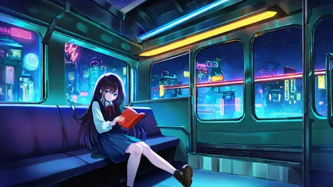 Cyberpunk Girl Train lofi wallpaper cyberpunk girl train 0508345456