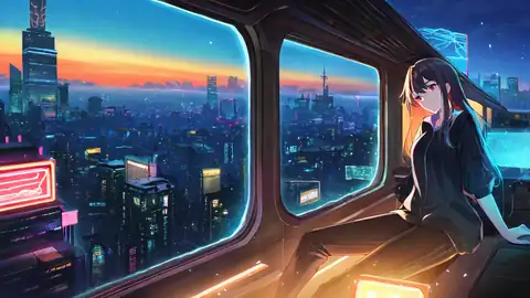 Cyberpunk Girl Train lofi wallpaper cyberpunk girl train 0621127323