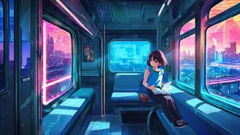 Cyberpunk Girl Train lofi wallpaper cyberpunk girl train 0788280102