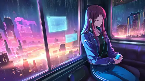 Cyberpunk Girl Train lofi wallpaper cyberpunk girl train 1213340366