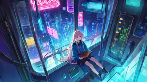 Cyberpunk Girl Train lofi wallpaper cyberpunk girl train 1596085121