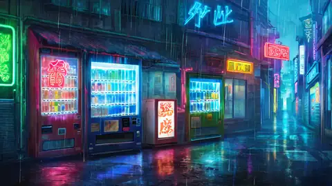 Cyberpunk Neon Rain lofi wallpaper cyberpunk neon rain 0026403255