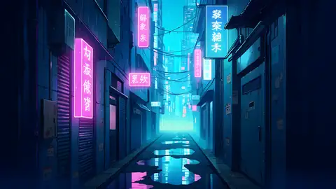 Cyberpunk Neon Rain lofi wallpaper cyberpunk neon rain 0230763749