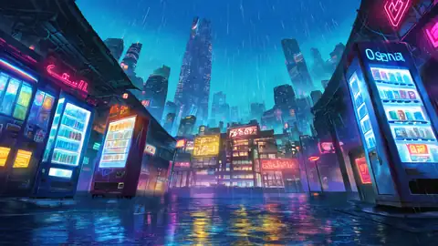 Cyberpunk Neon Rain lofi wallpaper cyberpunk neon rain 0328561587