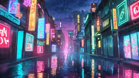 Cyberpunk Neon Rain lofi wallpaper cyberpunk neon rain 0366315676