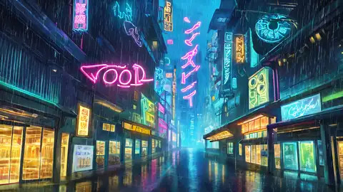 Cyberpunk Neon Rain lofi wallpaper cyberpunk neon rain 0440337177