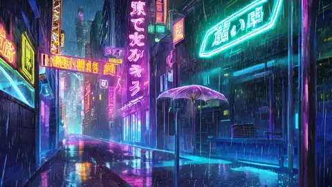 Cyberpunk Neon Rain lofi wallpaper cyberpunk neon rain 0463689003