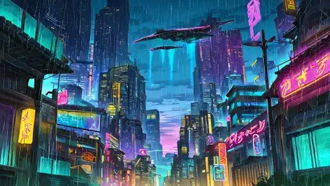 Cyberpunk Neon Rain lofi wallpaper cyberpunk neon rain 0721858895