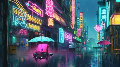Cyberpunk Neon Rain lofi wallpaper cyberpunk neon rain 1054104184