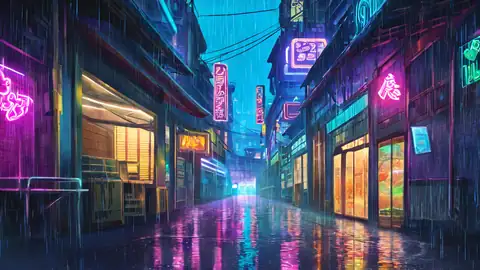 Cyberpunk Neon Rain lofi wallpaper cyberpunk neon rain 1148333850