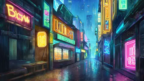 Cyberpunk Neon Rain lofi wallpaper cyberpunk neon rain 1180654894