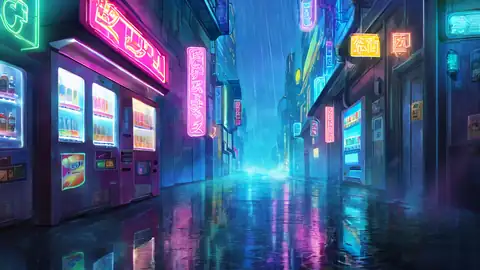 Cyberpunk Neon Rain lofi wallpaper cyberpunk neon rain 1203495935
