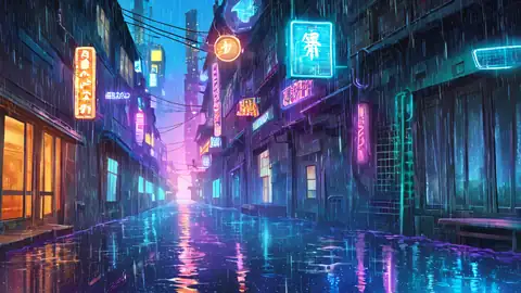 Cyberpunk Neon Rain lofi wallpaper cyberpunk neon rain 1918382152