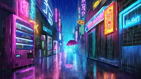 Cyberpunk Neon Rain lofi wallpaper cyberpunk neon rain 2010985268