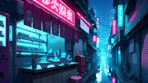 Cyberpunk Ramen Stall lofi wallpaper cyberpunk ramen stall 0235860761
