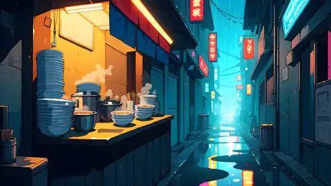 Cyberpunk Ramen Stall lofi wallpaper cyberpunk ramen stall 0421384307