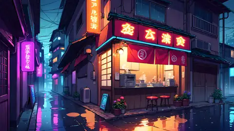 Cyberpunk Ramen Stall lofi wallpaper cyberpunk ramen stall 0531649463