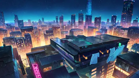 Cyberpunk Rooftop lofi wallpaper cyberpunk rooftop 0034940953